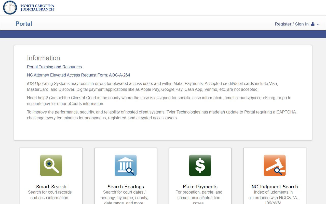 McDowell County court records after arrest eCourts Portal search functions